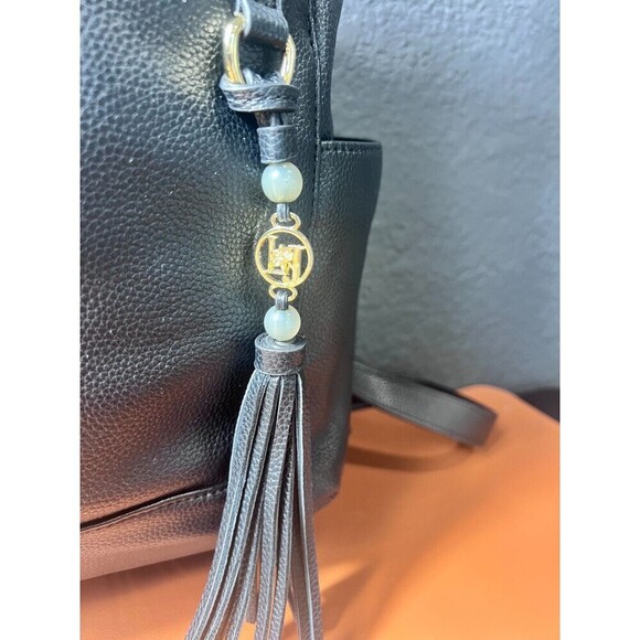 Lily Jade Brittany Convertible Tote Diaper Bag Black Vegan Leather Tassel Travel - Picture 4 of 16